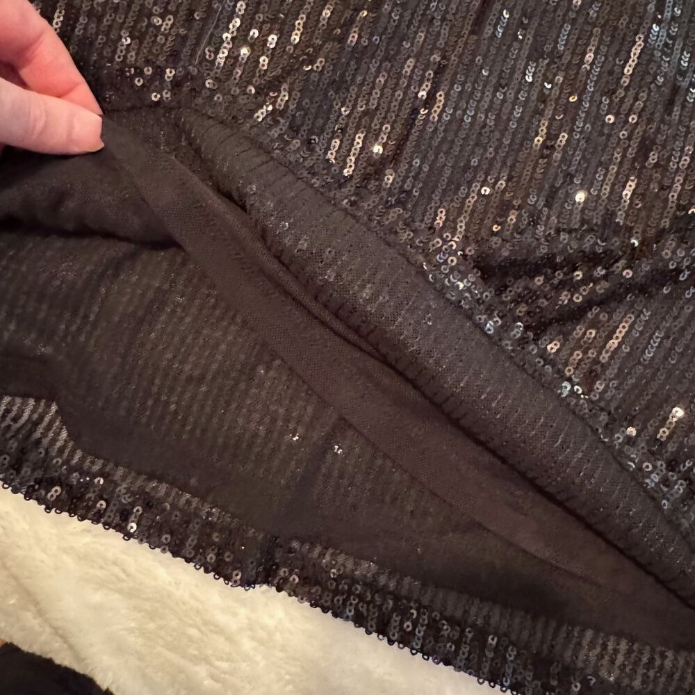 Anne Klein Woman Black Short Sleeve Sequin Top Size 1X - Picture 7 of 16